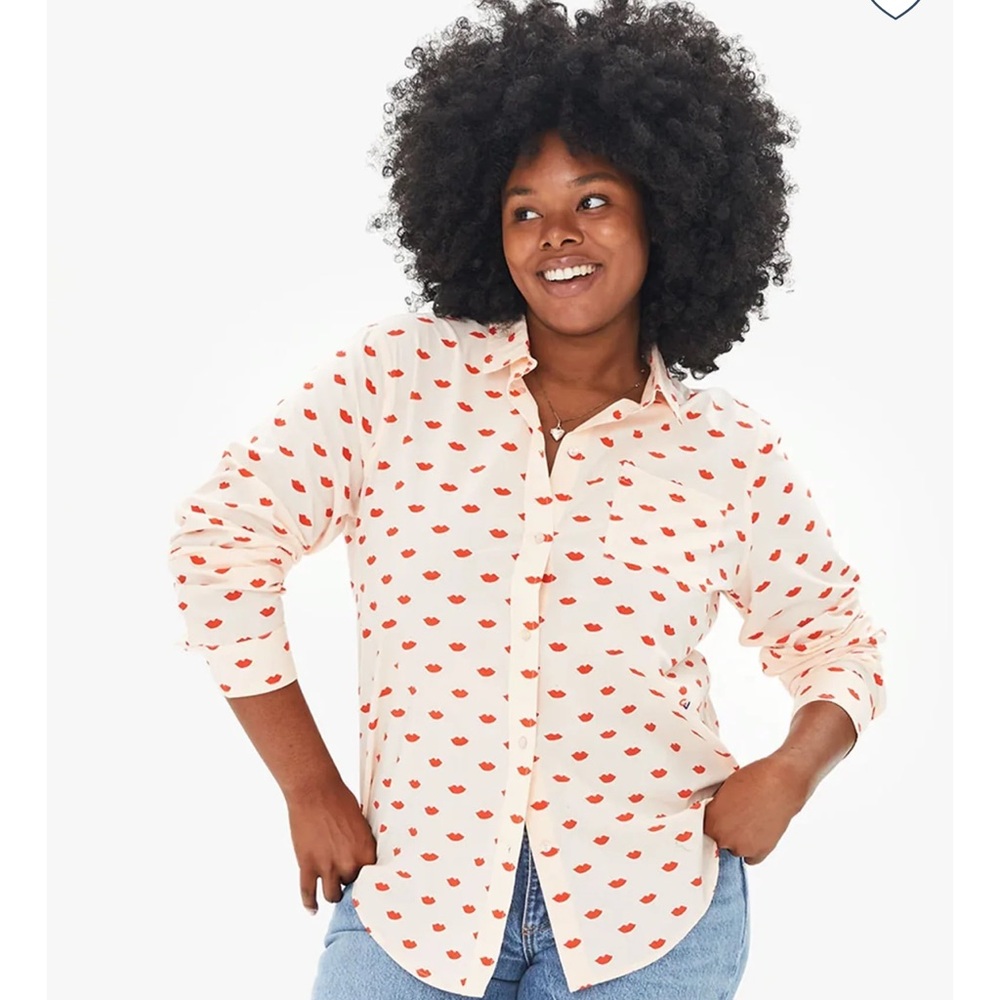 NWT Clare V Phoebe Lips blouse small
